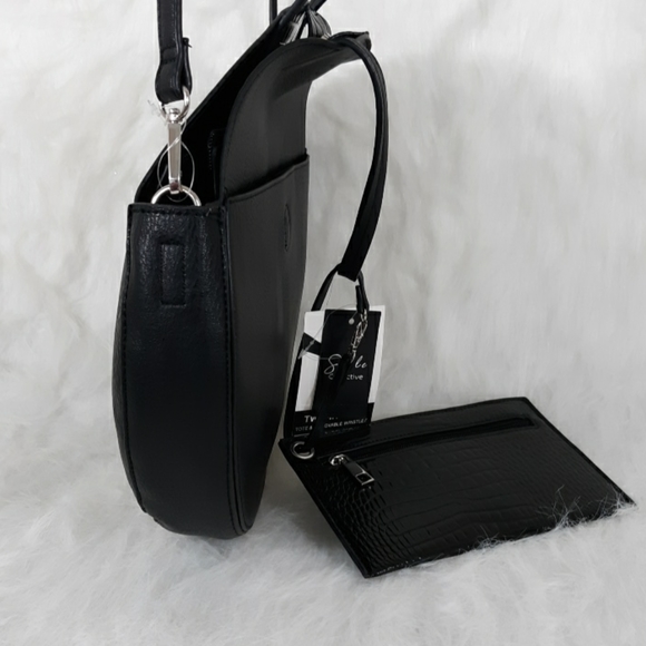 Style Collective Black Tote Purse wi. Wristlet NWT - Picture 7 of 8